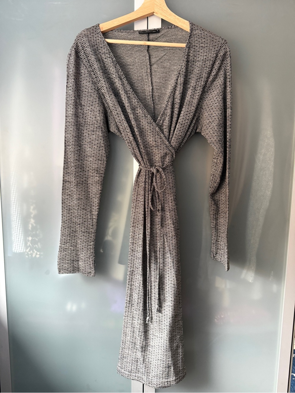 Smitten Merino Wrap Midi Dress with Tie Waist